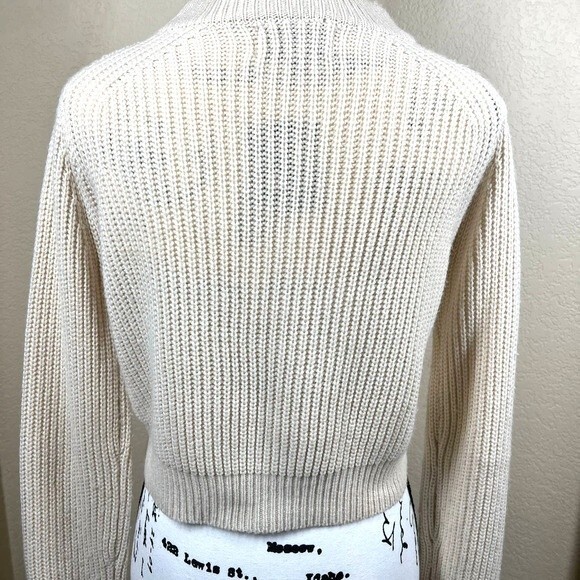 Kendall & Kylie cream sweater women crop knit long sleeve sweater size S - Picture 2 of 12